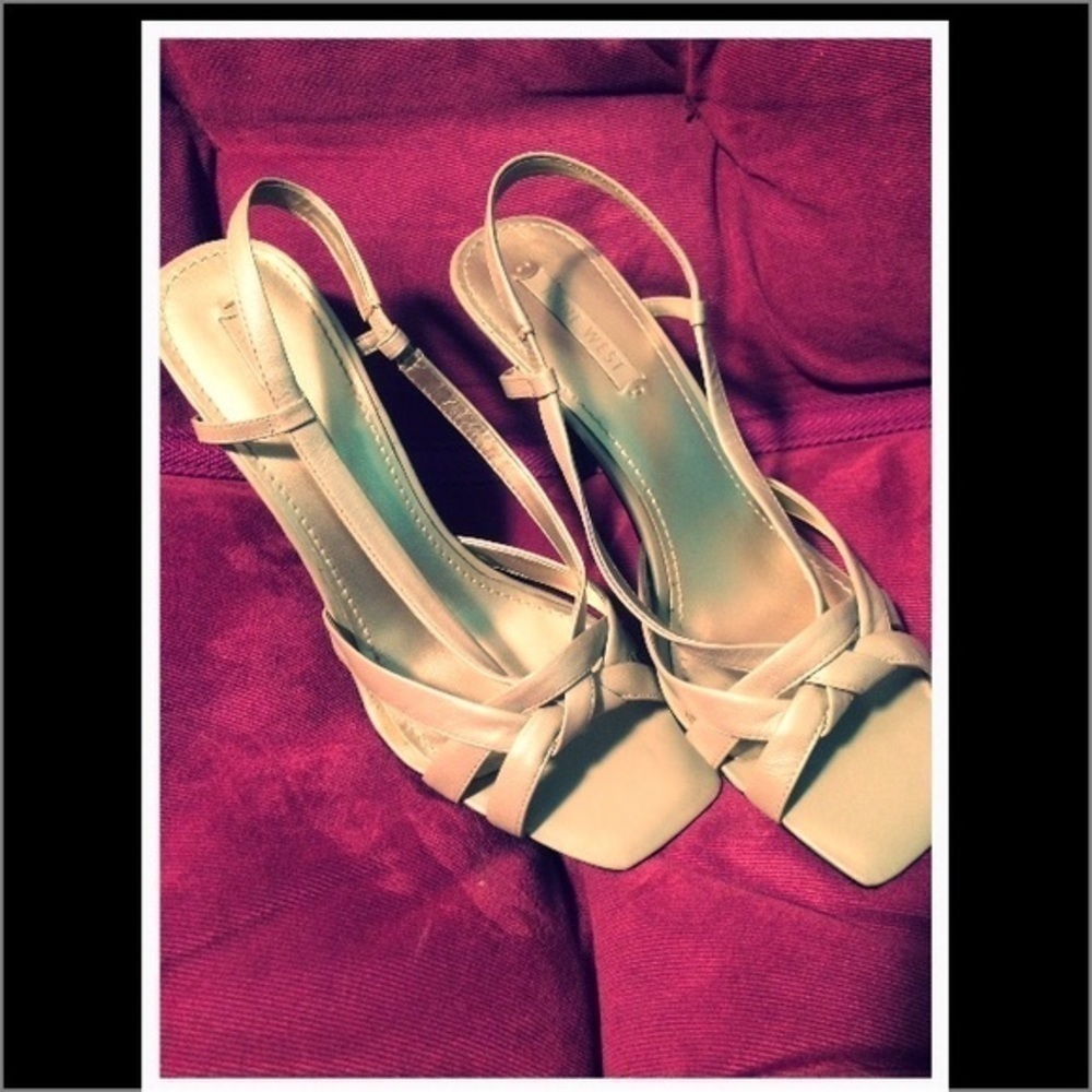 Nine West Stone Colored Strappy Heels